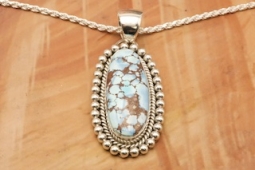 Genuine Golden Hill Turquoise Sterling Silver Pendant by Artie Yellowhorse